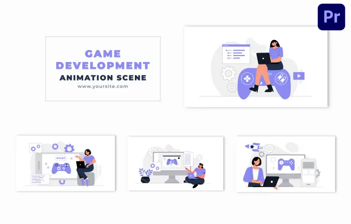 Game Developer Vector Design Animation Scene